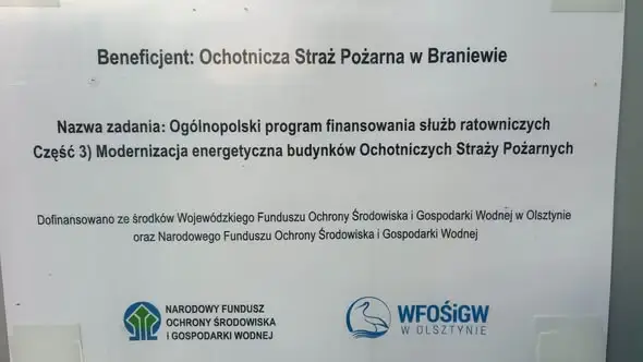 Braniewo: termomodernizacja remizy OSP zakończona. Strażacy dziękują za dotacje