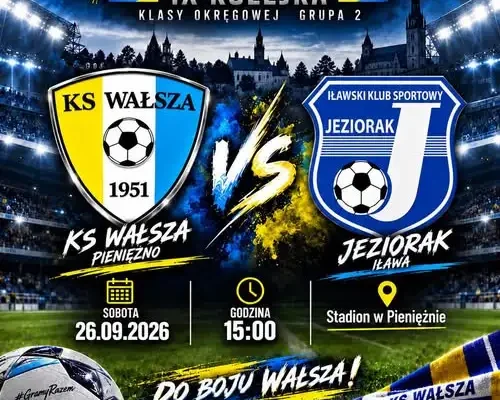 KS Wałsza Pieniężno zagra z Jeziorakiem Iława w IX kolejce klasy okręgowej