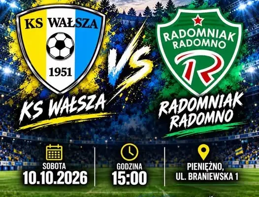 KS Wałsza Pieniężno zagra z Radomniakiem Radomno w XI kolejce Klasy Okręgowej
