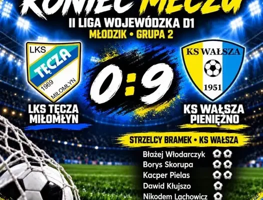 Młodzicy KS Wałsza Pieniężno rozgromili Tęczę Miłomłyn 9:0