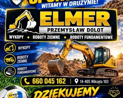 Nowy sponsor KS Wałsza Pieniężno – firma ELMER z Wilcząt