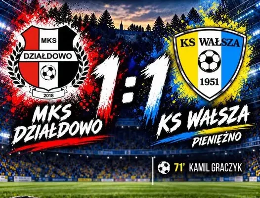 Remis w Działdowie: Kamil Graczyk uratował punkt dla Zalewu Pieniężno