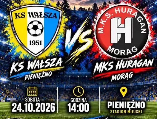 KS Wałsza Pieniężno zagra z Huraganem Morąg w XIII kolejce klasy okręgowej